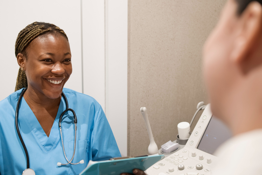 [Replace] Healthcare Communication — two colleagues in conversation