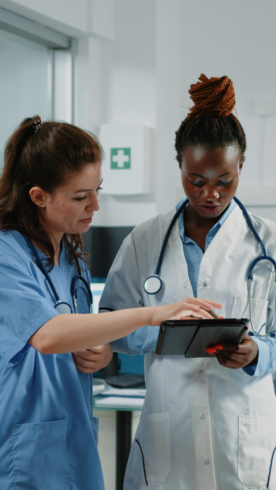 [Replace] Healthcare team in a staff training session